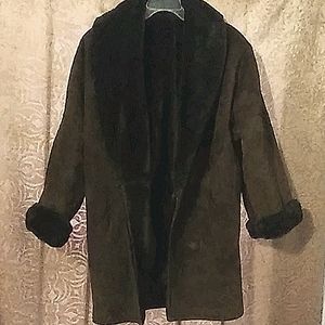 Chocolate suede mink coat
